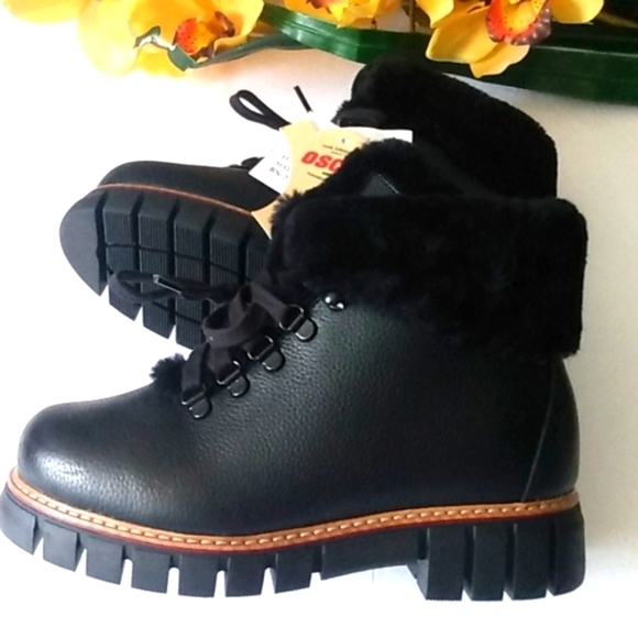 OSCAR SPORT HAND MADE ITALIAN LEATHER FUR LINED ANKLE BOOTS SIZE 6.5 NWT - Picture 11 of 14
